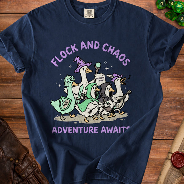 Flock Chaos T-Shirt in True Navy