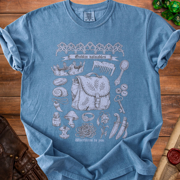 Goblin Valuables T-Shirt in Blue Jean