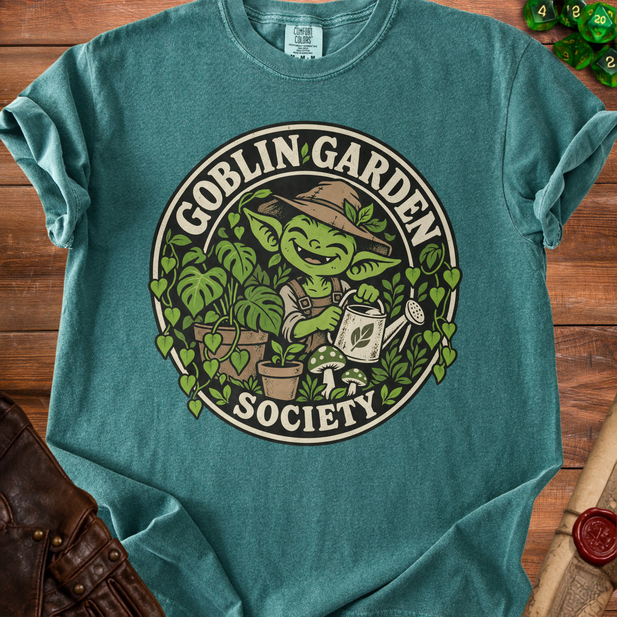 Goblin Garden Society logo featuring a happy goblin watering plants.