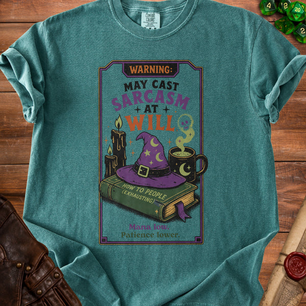 Sarcasm At Will T-Shirt in Blue Spruce