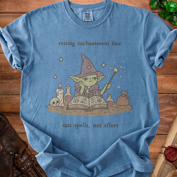 Enchantment Face T-shirt in Blue Jean