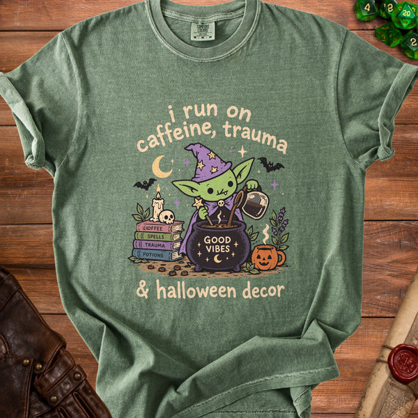 Spooky Coffee T-Shirt in Moss