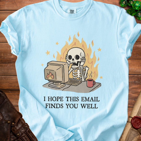 Email Well Skeleton T-Shirt in Chambray