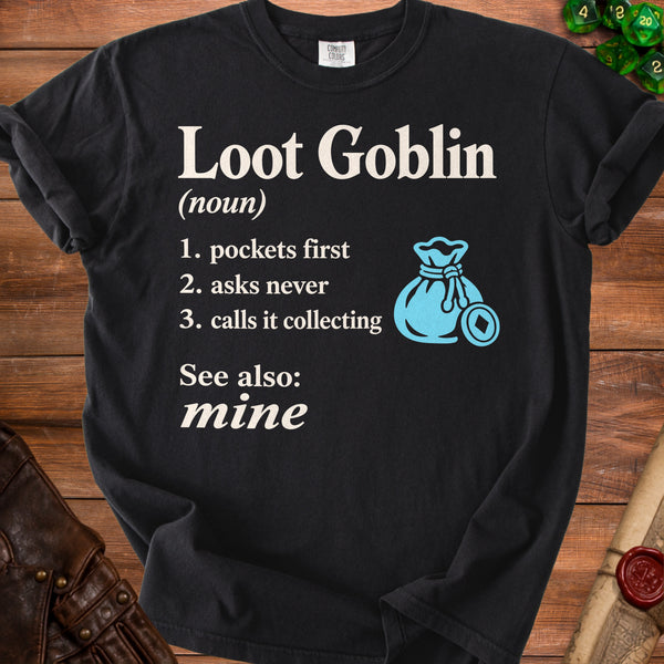 Loot Goblin Inventory T-Shirt in Black