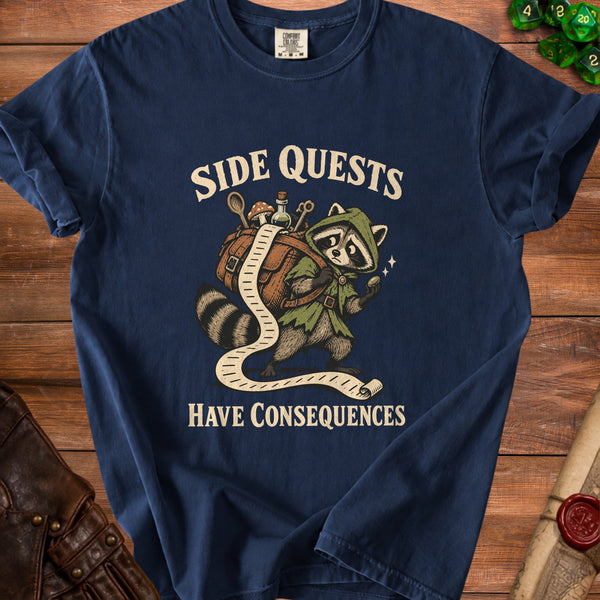 Side Quests Log Out of Hand T-Shirt in True Navy