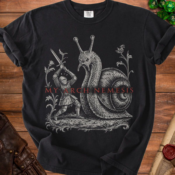 Knight Snail T-Shirt in Black