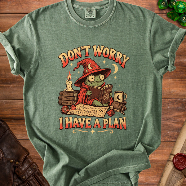 Frog Wizard Trust the Spellbook T-Shirt in Moss