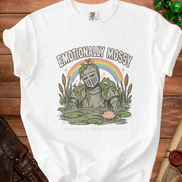 Emotionally Mossy T-Shirt in White