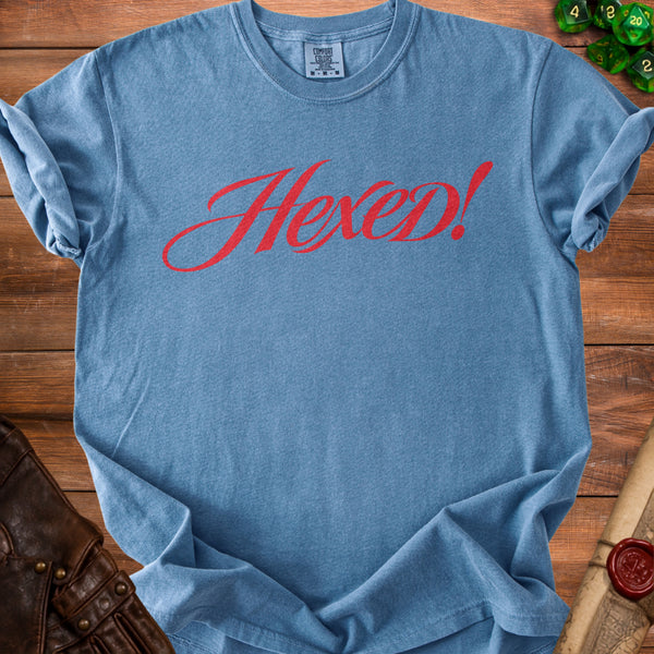 Hexed Script T-Shirt in Blue Jean
