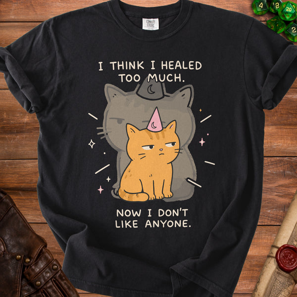 Healed Cat Party T-Shirt in Black