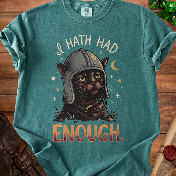 Knight Cat T-shirt in Blue Spruce