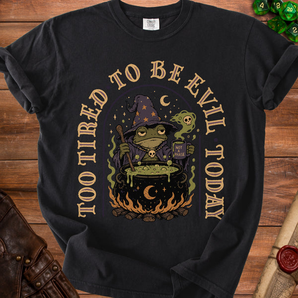 Too Tired Frog T-shirt in Black