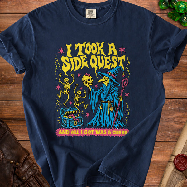 Side Quest Cursed Detour T-Shirt in True Navy