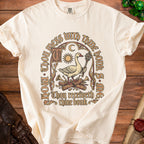 Cream t-shirt with a goose holding a mace, text "Thou mess with thine honk" and "Thou receiveth thine bonk".