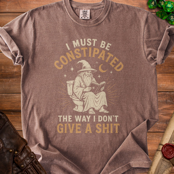 Constipated Wizard Peak Apathy T-Shirt in Espresso