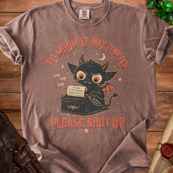 Devil Typewriter T-shirt in Espresso