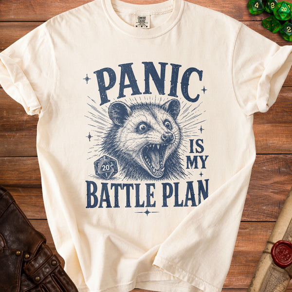 Panic Battle Plan T-Shirt in Ivory