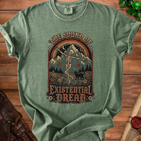 Existential Dread Serene Introspection T-Shirt in Moss