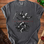 Dark gray t-shirt with knight illustration and "I'M THE PROBLEM" text.
