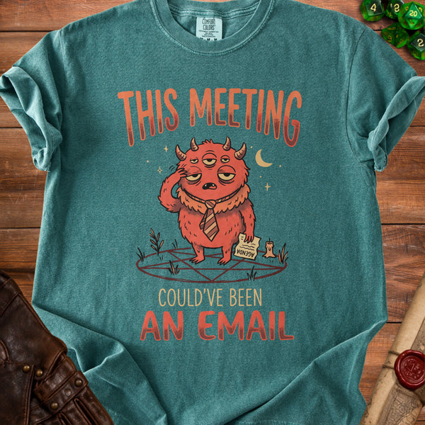 Email Meeting T-Shirt in Blue Spruce