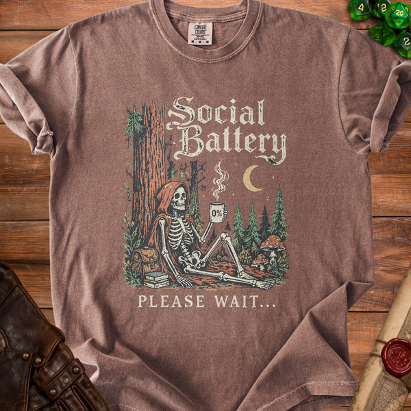 Social Battery Recharge in Solitude T-Shirt in Espresso