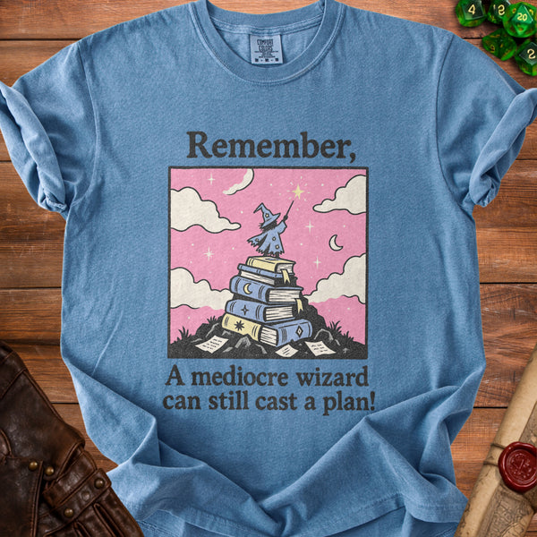 Mediocre Wizard T-Shirt in Blue Jean