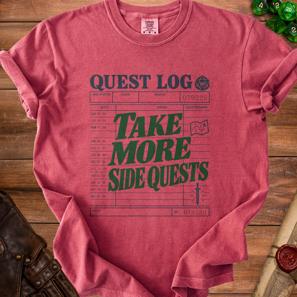 Side Quests T-Shirt in Crimson