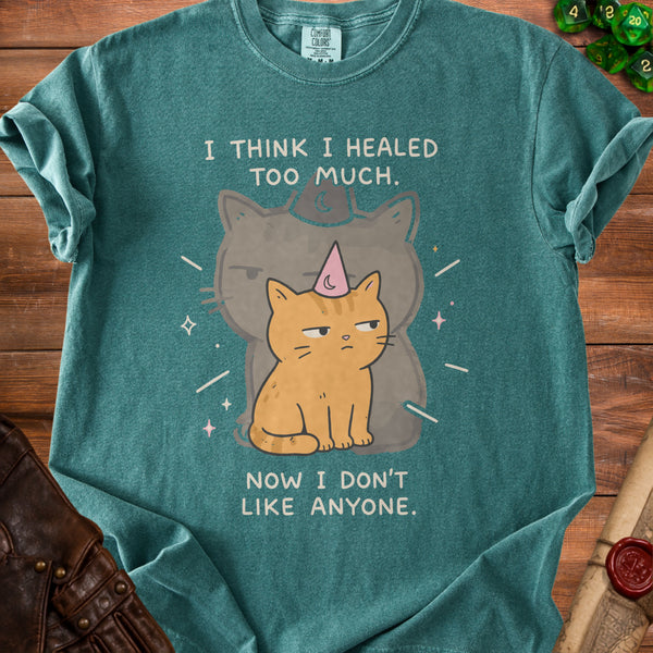 Healed Cat Party T-Shirt in Blue Spruce