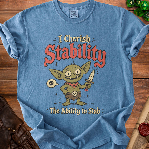 Stability Goblin T-shirt in Blue Jean