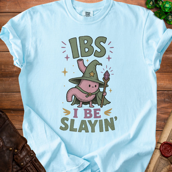 IBS Slayin' Powerful Wizard Gut T-Shirt in Chambray