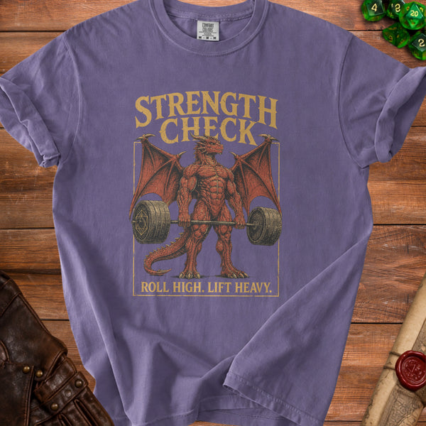 Strength Check T-Shirt in Grape