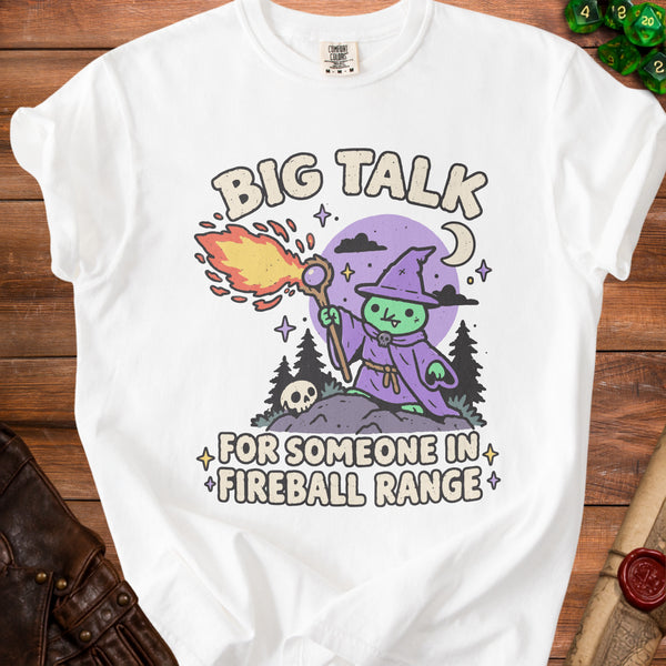 Fireball Range Chaotic Spellcaster T-Shirt in White
