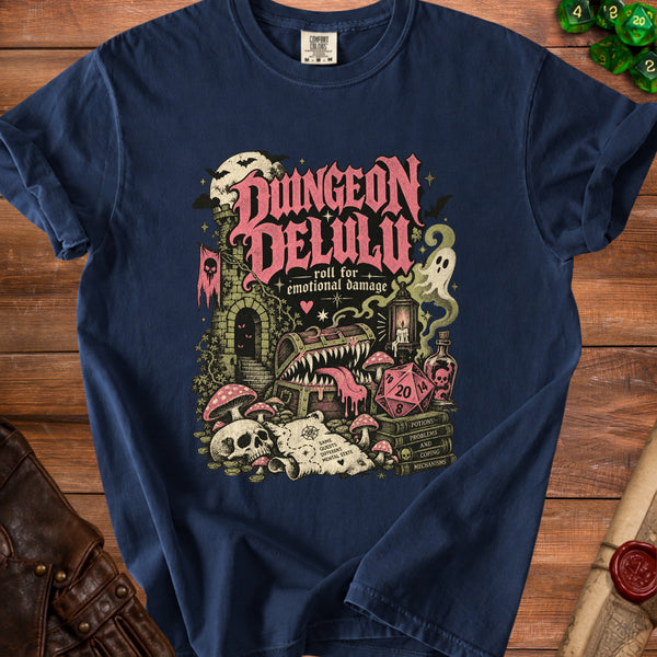 Dungeon Delulu T-Shirt in True Navy