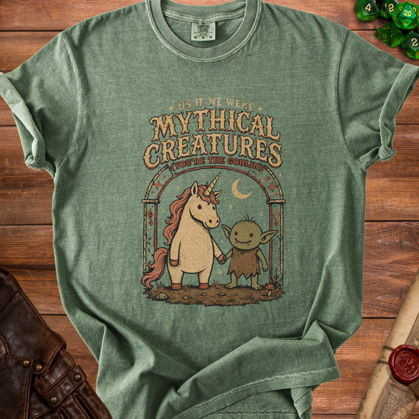 Mythical Duo T-Shirt in Moss