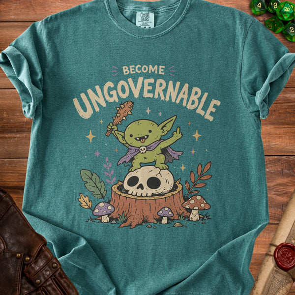 Ungovernable Goblin T-shirt in Blue Spruce