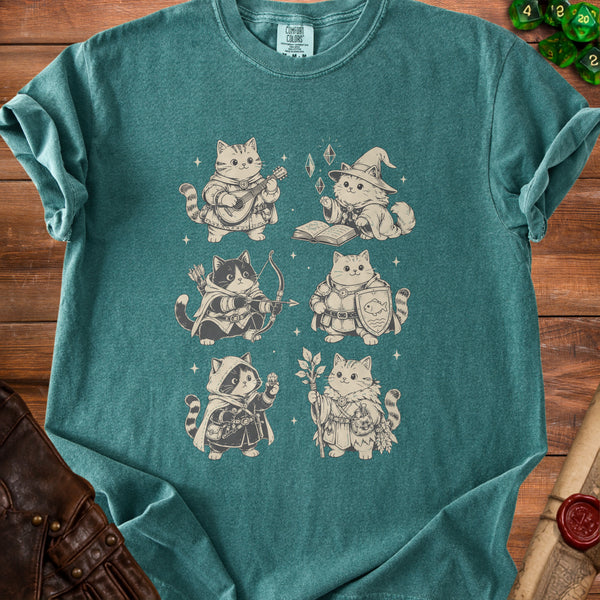 Adventurer Cats T-Shirt in Blue Spruce
