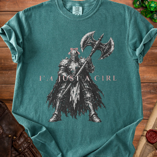Just A Girl T-shirt in Blue Spruce