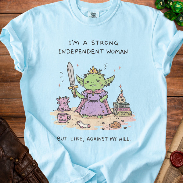 Against My Will T-Shirt in Chambray