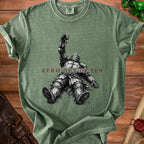T-shirt with graphic of fallen knight and text "ZERO OUT OF TEN".