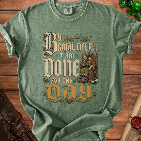 Done For The Day T-shirt in Moss