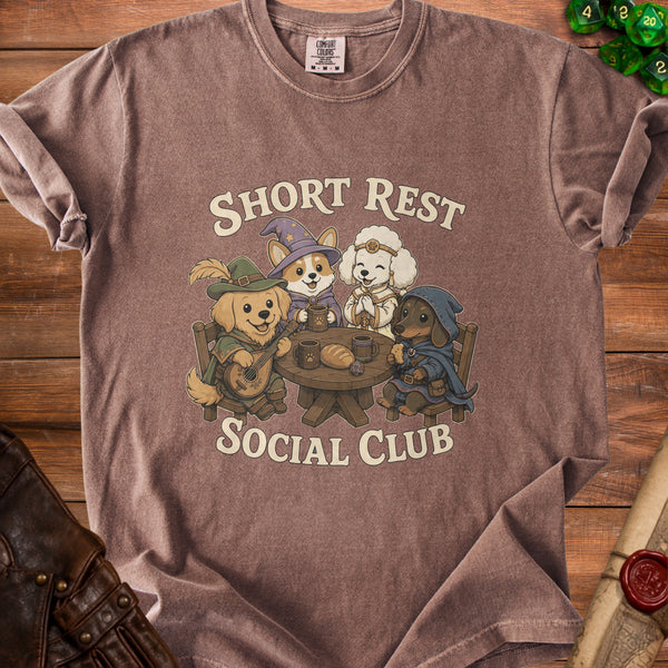 Short Rest Cozy Tavern Vibes T-Shirt in Espresso