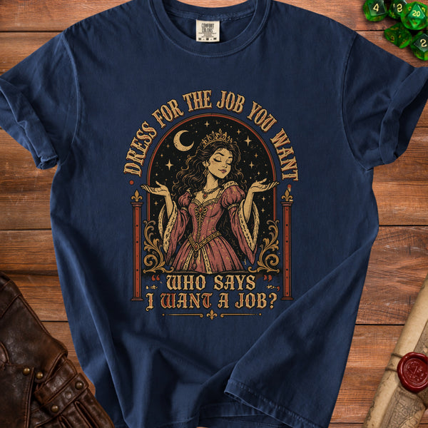 No Job Queen T-shirt in True Navy