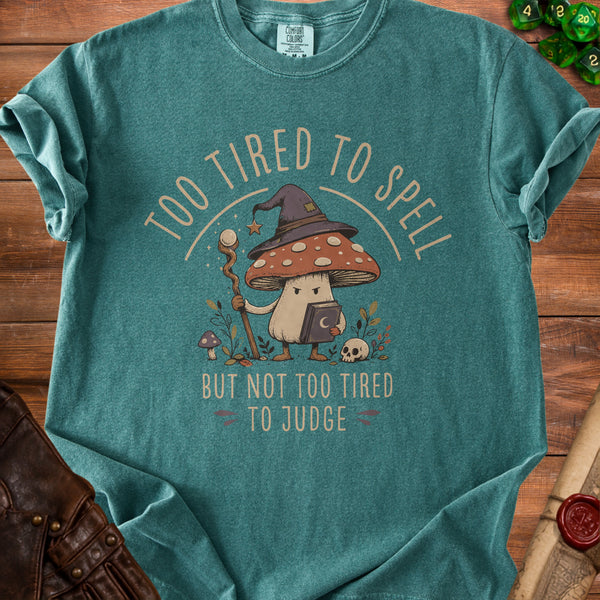 Tired to Spell T-Shirt in Blue Spruce