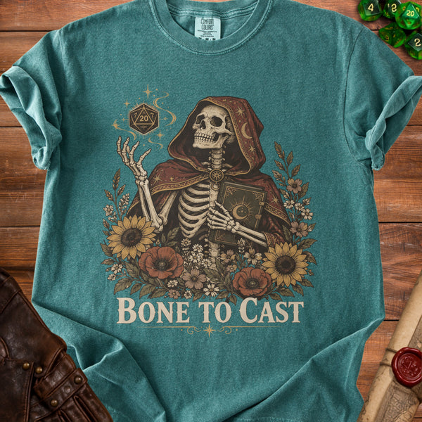 Bone To Cast T-Shirt in Blue Spruce