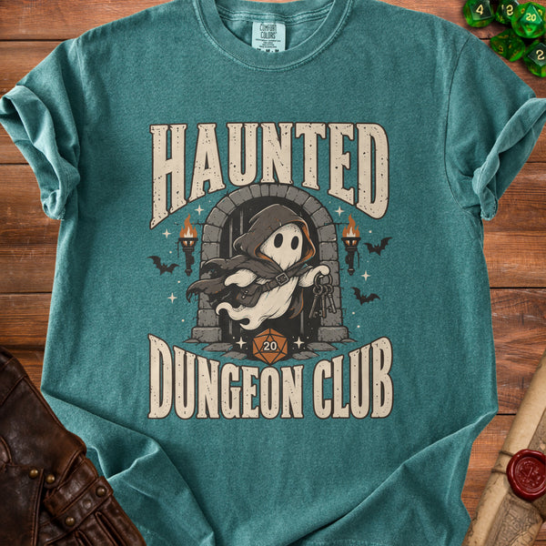 Haunted Dungeon T-Shirt in Blue Spruce