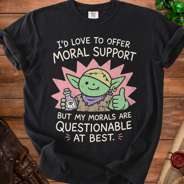 Moral Support T-Shirt in Black