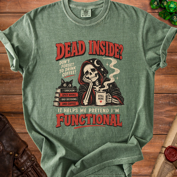 Dead Inside T-Shirt in Moss