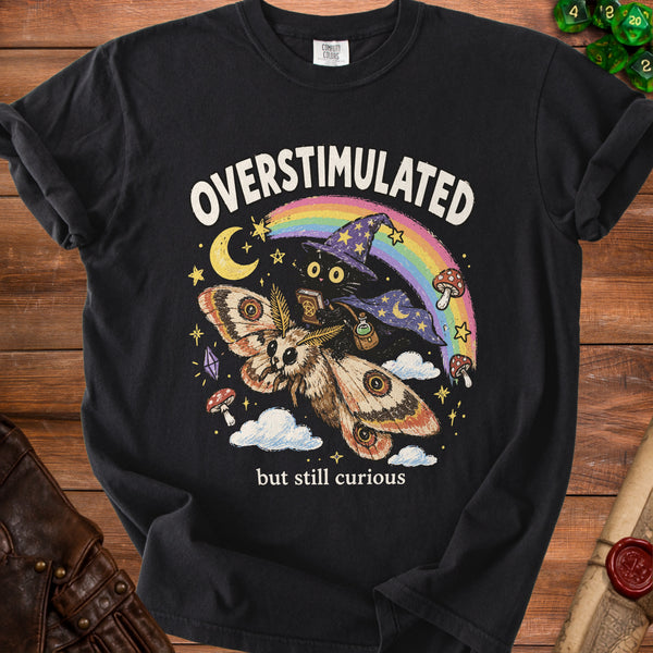 Overstimulated Cat T-Shirt in Black