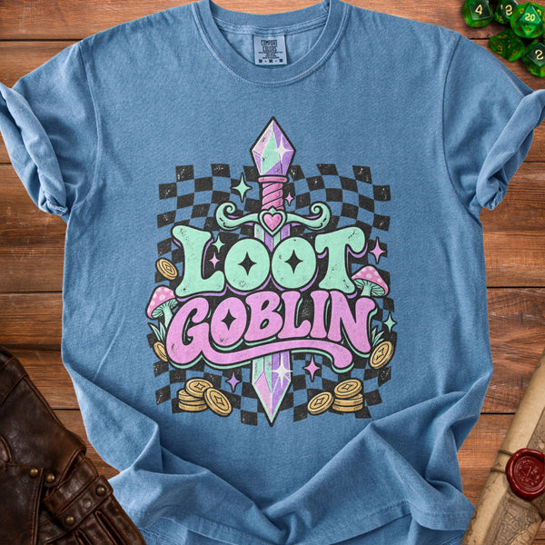 Loot Goblin T-Shirt in Blue Jean