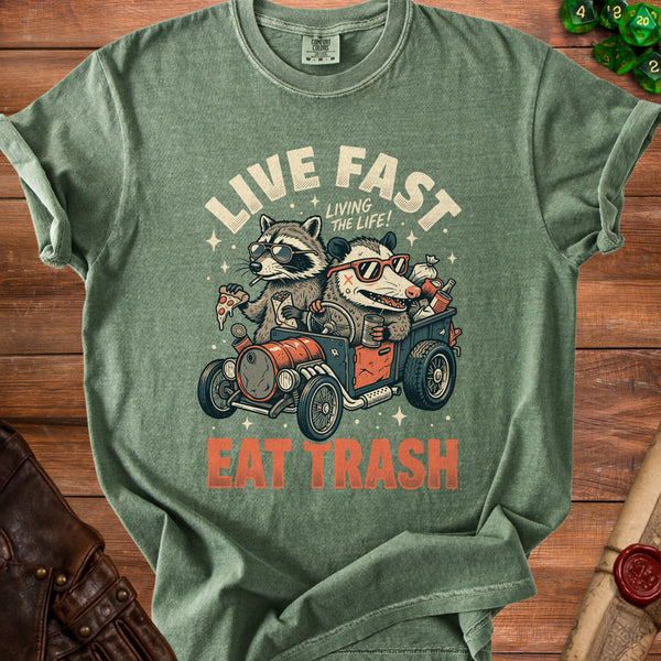 Live Fast T-shirt in Moss